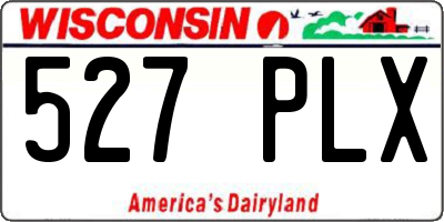 WI license plate 527PLX