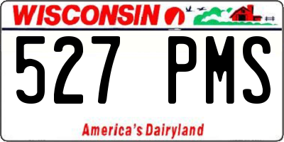 WI license plate 527PMS
