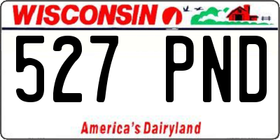 WI license plate 527PND
