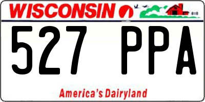 WI license plate 527PPA