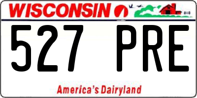 WI license plate 527PRE