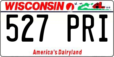 WI license plate 527PRI