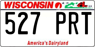 WI license plate 527PRT