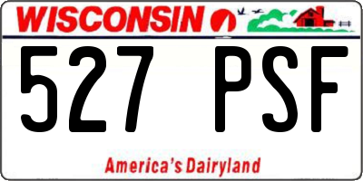 WI license plate 527PSF