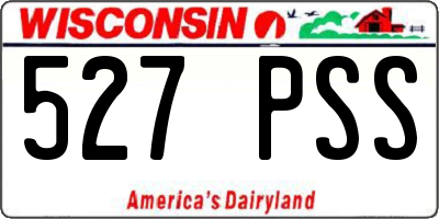 WI license plate 527PSS