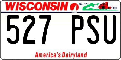 WI license plate 527PSU