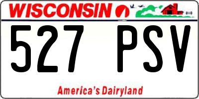 WI license plate 527PSV