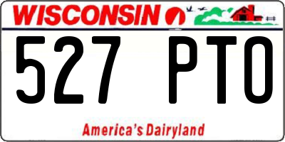 WI license plate 527PTO