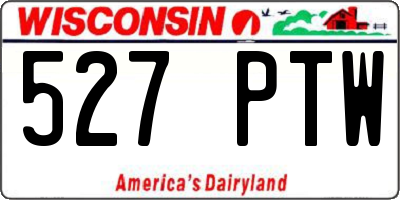 WI license plate 527PTW
