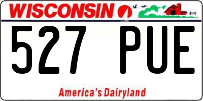 WI license plate 527PUE