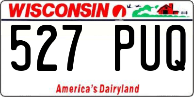 WI license plate 527PUQ