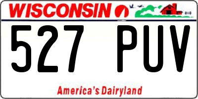 WI license plate 527PUV