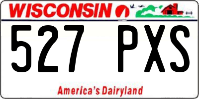 WI license plate 527PXS