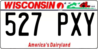 WI license plate 527PXY