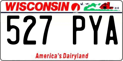 WI license plate 527PYA
