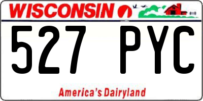 WI license plate 527PYC