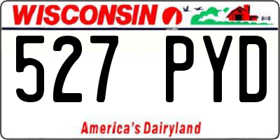 WI license plate 527PYD