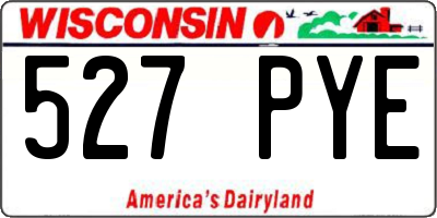 WI license plate 527PYE