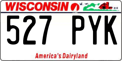 WI license plate 527PYK