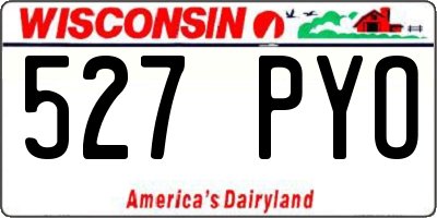 WI license plate 527PYO
