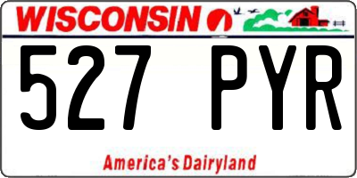 WI license plate 527PYR