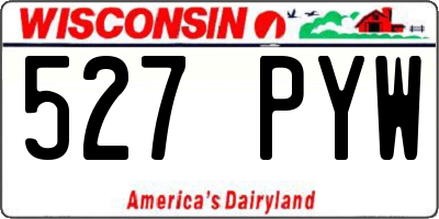 WI license plate 527PYW
