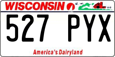 WI license plate 527PYX