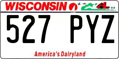 WI license plate 527PYZ