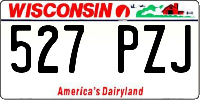 WI license plate 527PZJ