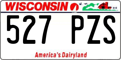 WI license plate 527PZS