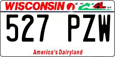 WI license plate 527PZW