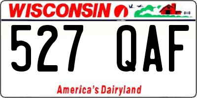 WI license plate 527QAF