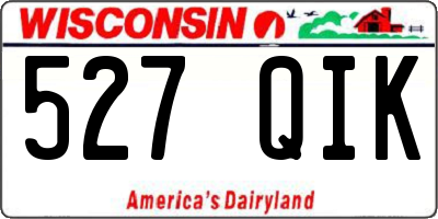 WI license plate 527QIK