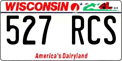 WI license plate 527RCS