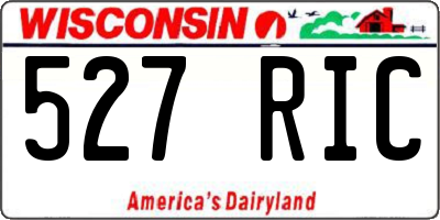 WI license plate 527RIC