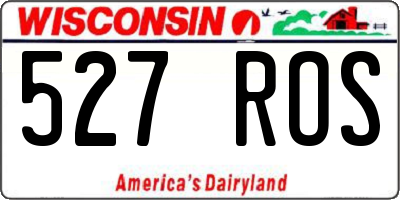 WI license plate 527ROS