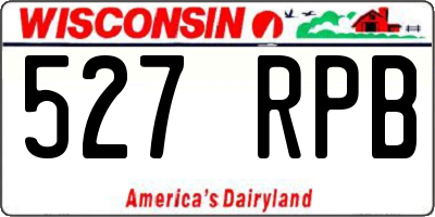 WI license plate 527RPB