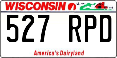 WI license plate 527RPD