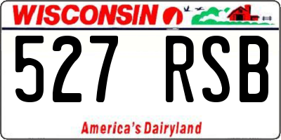 WI license plate 527RSB
