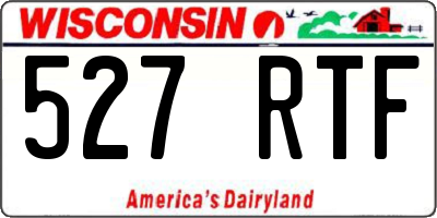 WI license plate 527RTF