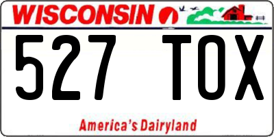 WI license plate 527TOX