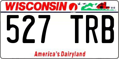 WI license plate 527TRB