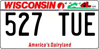 WI license plate 527TUE