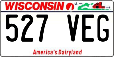 WI license plate 527VEG