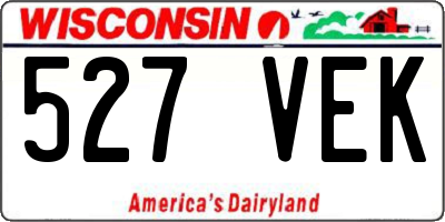 WI license plate 527VEK