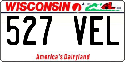 WI license plate 527VEL
