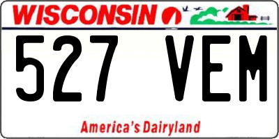 WI license plate 527VEM