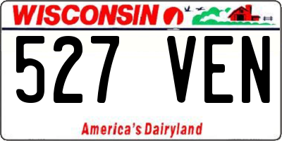 WI license plate 527VEN