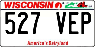 WI license plate 527VEP