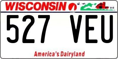 WI license plate 527VEU